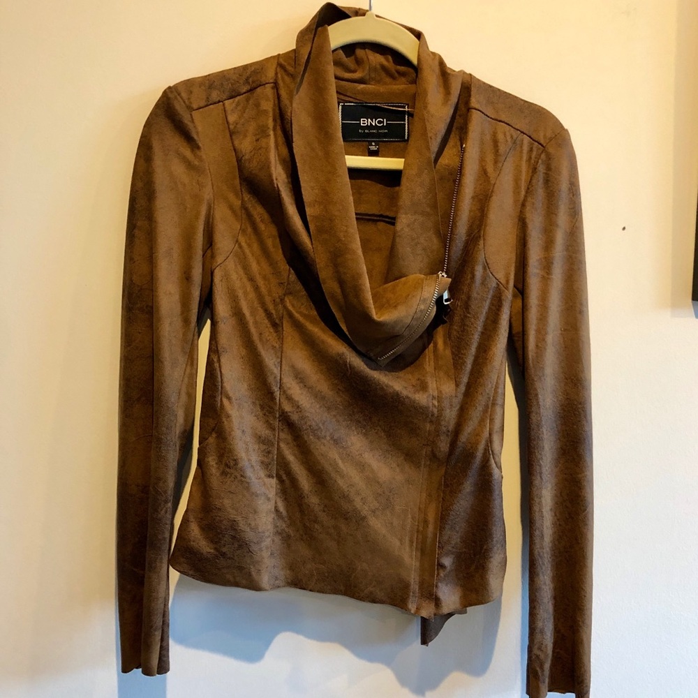 BNCI Brown Trendy Moto Jacket — Size S, NWT